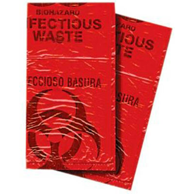 First Voice™ Red Biohazard Waste Disposable Bags, 7-10 Gallon, 10/Pack