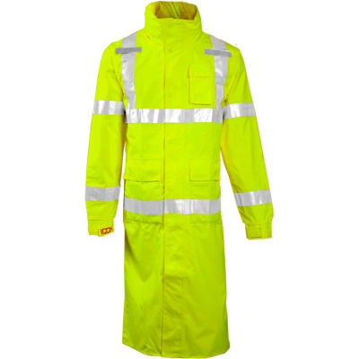 Tingley® C24122 Icon Hooded Coat, Fluorescent Yellow/Green, 48", XL
