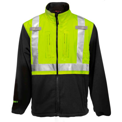 Tingley® Phase 2™ Hi-Vis Jacket, Zipper, Fluorescent Yellow/Green/Charcoal Gray, 2XL