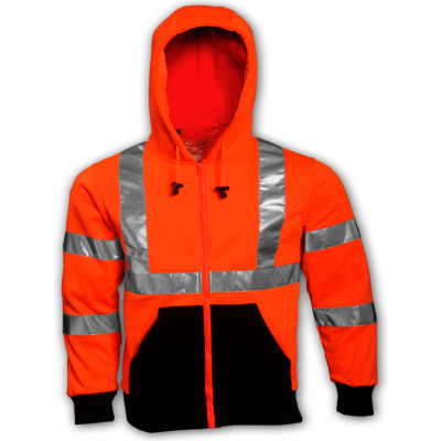 Tingley® S78129 Class 3 Hooded Sweatshirt, Fluorescent Orange, 4XL