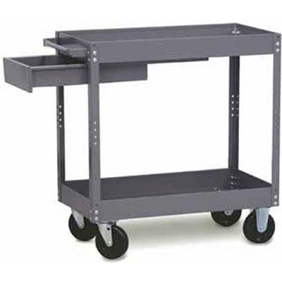 Tri-Boro Economy 2 Shelf Stock Cart ESC1630D Steel 30 x 16 with 3" Lip, 500 Lb. Cap.