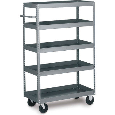 Tri-Boro 5 Shelf Mobile Shelf Truck MST1836TS Steel 36 x 18, 400 Lb. Cap.