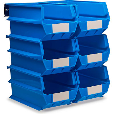 LocBin Wall Storage, 3-240BWS, W/Rails, Large, Blue (8 pc)