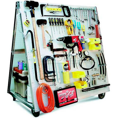 Heavy-Duty Polypropylene Pegboard Mobile Tool Cart