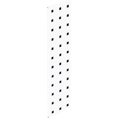 LocBoard™ Square Hole Pegboard Strip, 18"Wx4.5"H, White Epoxy (1 pc)