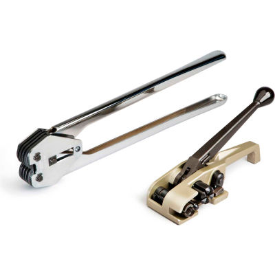 Teknika Tool Set for PET/Plastic Strapping for 5/8" Strap, MUL-320 Tensioner & MUL-330 Sealer