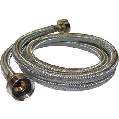 Washing Machine Supply Hose 3/4 In. F.H.T. X 3/4 In. F.H.T. X 60 In. - Braided Stainless Steel - Pkg Qty 10
