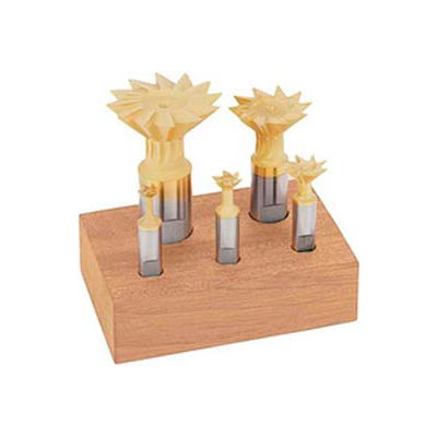 HSS Import Dovetail Cutter, 5 Piece. Set 3/8-1.7/8 45 °