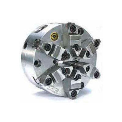 Bison 6-Jaw (2 Piece) SET-TRU Chuck Forged Steel Body, Plain Back, 12" Fine Adjustable
