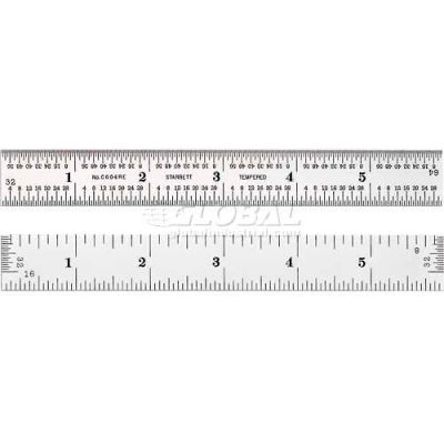 Starrett 52660 C604RE-6 Steel Rule, 6", 4R, End Graduations