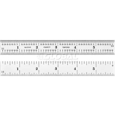 Starrett 52678 C604R-6 Steel Rule, 6", 4R