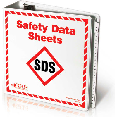 INCOM® GHS1049 SDS Binder, 3" Rings D-Slant with A-Z dividers