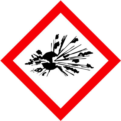 INCOM® GHS1268 GHS "Exploding Bomb" Pictogram Placard, 10-3/4" x 10-3/4"