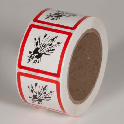 INCOM® GHS1305 GHS "Exploding Bomb" Pictogram Label, 2" x 2", 500/Roll
