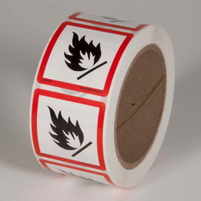 INCOM® GHS1307 GHS "Flame Hazard" Pictogram Label, 2" x 2", 500/Roll