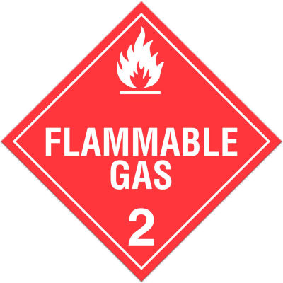 INCOM® TA210PS Class 2.1 Flammable Gases Adhesive Vinyl Placard - 100/Pkg