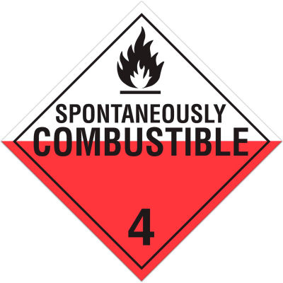 INCOM® TA420SS Class 4.2 Spontaneously Combustible Rigid Plastic Placard - 100/Pkg