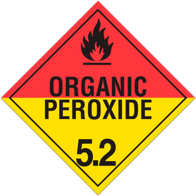 INCOM® TA521PS Class 5.2 Organic Peroxides Adhesive Vinyl Placard - 100/Pkg