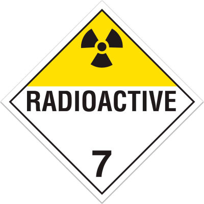 INCOM® TA700PS Class 7 Radioactive Adhesive Vinyl Placard - 100/Pkg