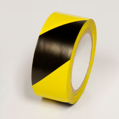 Hazard Marking Tape, Yellow/Black Stripes, 4"W x 108'L Roll, WT2140