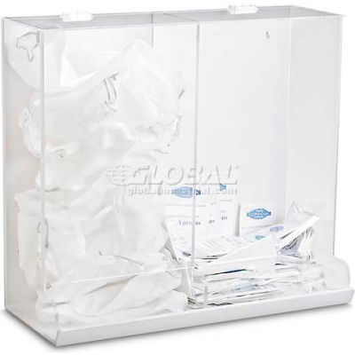 TrippNT White PVC and Clear Acrylic 2-in-1 Large Apparel Dispenser, 20"W x 9"D x 19"H