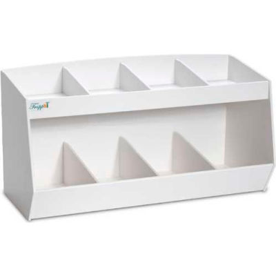 TrippNT White Lab Storage Bin with 8 Fixed Compartments, 24"W x 10"D x 13"H