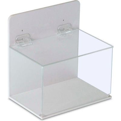 TrippNT 51043 Large Lab Supply Box with Lid, 9"W x 6"D x 9"H, White/Clear