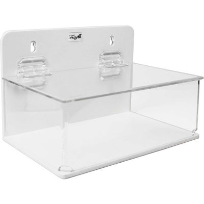 TrippNT Small Lab Supply Box with Lid, 9"W x 6"D x 6"H, White/Clear