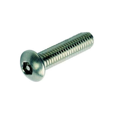 8-32 x 2" Security Machine Screw - Button Hex Socket Head - Alloy Steel - Black Oxide - FT - 100 Pk
