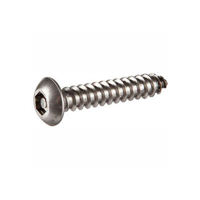 #10AB x 2-1/2" Security Sheet Metal Screw - Button Hex Socket Head - 302HQ/18-8 SS - USA - 100 Pk