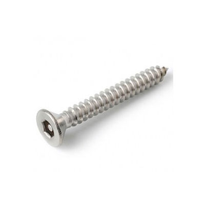 #8AB x 2" Security Sheet Metal Screw - Flat Hex Socket Head - 302HQ/18-8 Stainless Steel - 100 Pk