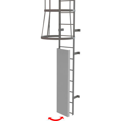 Fixed Steel Ladder Guard Door for Entry Onto Fixed Ladder, Gray - OPFS03