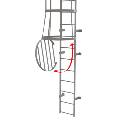 Fixed Steel Cage Ladder Cage Door for Bottom of Cage, Gray - OPFS04