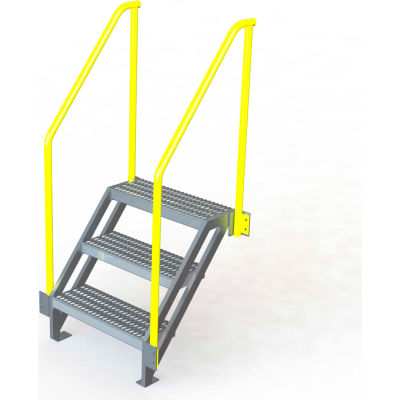 U-Design Max-Access Aluminum Work Platforms - 3 Step 30"H 50 Deg. Stair Unit - UAP0350
