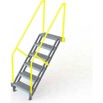 U-Design Max-Access Aluminum Work Platforms - 6 Step 60"H 50 Deg. Stair Unit - UAP0650