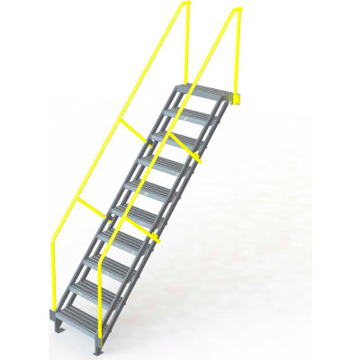 U-Design Max-Access Aluminum Work Platforms - 10 Step 100"H 50 Deg. Stair Unit - UAP1050
