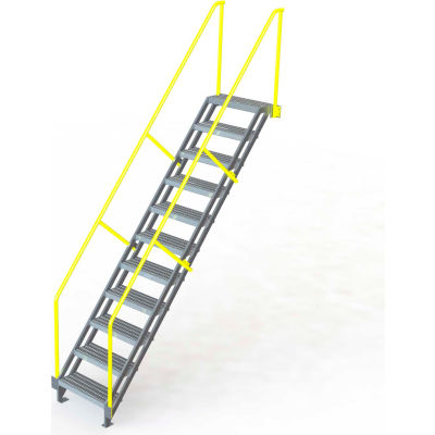 U-Design Max-Access Aluminum Work Platforms - 11 Step 110"H 50 Deg. Stair Unit - UAP1150