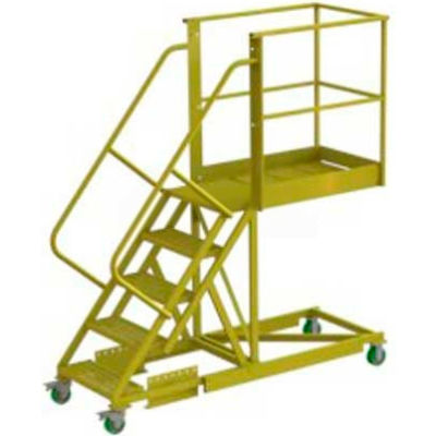 Supported 5 Step Cantilever Ladder with 30" Long Platform - Grip Strut