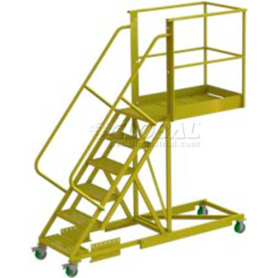Supported 6 Step Cantilever Ladder with 30" Long Platform - Grip Strut