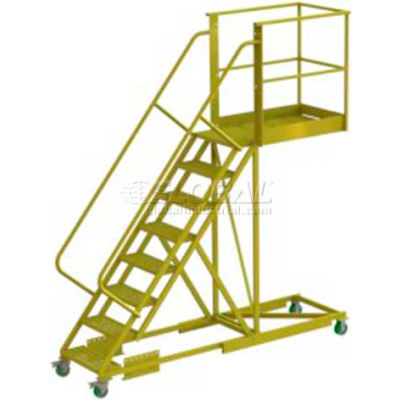 Supported 8 Step Cantilever Ladder with 40" Long Platform - Perforated