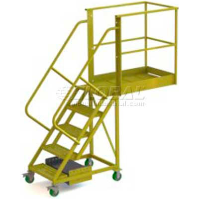 Unsupported 5 Step Cantilever Ladder with 40" Long Platform - Grip Strut