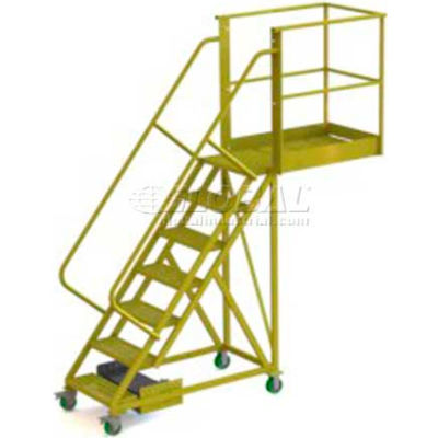 Unsupported 7 Step Cantilever Ladder with 20" Long Platform - Grip Strut