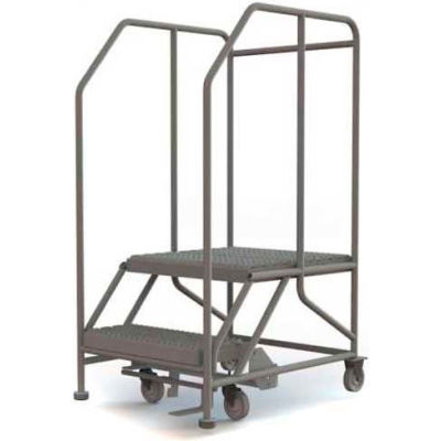 Mobile 2 Step Steel 24"W X 24"L Work Platform Ladder - 800 Lb. Capacity - WLWP122424SL