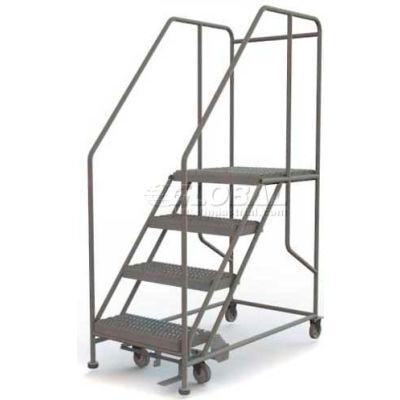 Mobile 4 Step Steel 24"W X 24"L Work Platform Ladder - 800 Lb. Capacity - WLWP142424SL