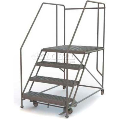 Mobile 4 Step Steel 36"W X 36"L Work Platform Ladder - 800 Lb. Capacity - WLWP143636SL