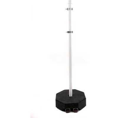 Octagon Sign Base 30 Lbs, w/ Wheels & 4' - 1.5" PVC Post w/ Brackets