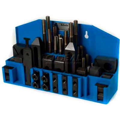 Import 52 Pc Step Block & Clamp Set W/Fitted Rack 5/8"-11 for 3/4" Slot