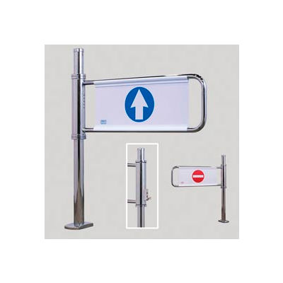 Electronically Locking Swing Gate w/ Left Handed Entrance - Satin Chrome