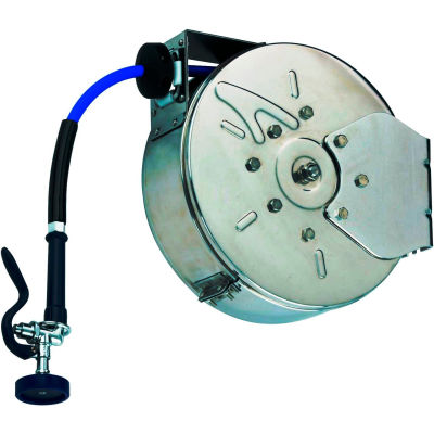 T&S Brass B-7132-01* Open Hose Reel W/ 35' Hose, Stainless Steel