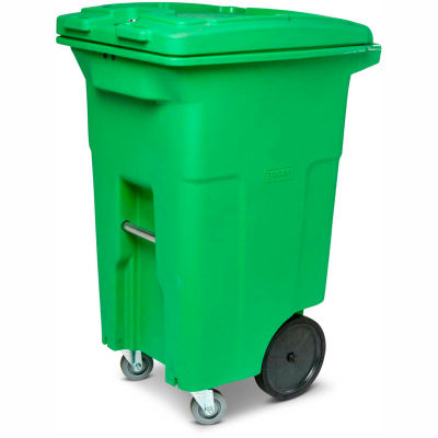 Toter Organic Waste Trash Cart w/Casters, 64 Gallon, Organic Green ...